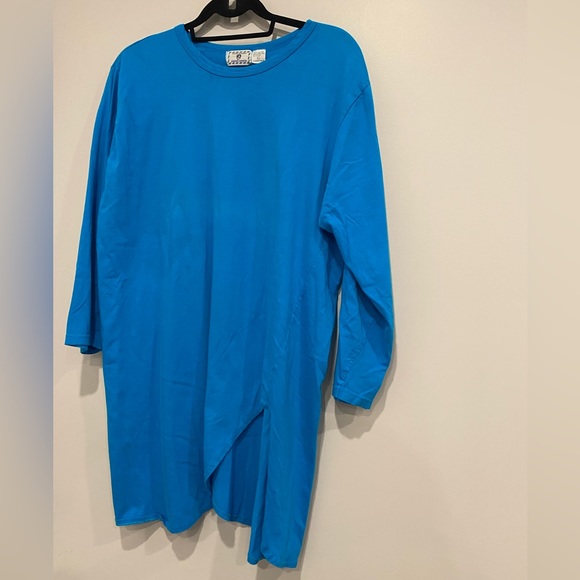 •2/$35• VTG 80s Limited Express Blue Tunic or Nightgown with High Slits - Picture 4 of 6
